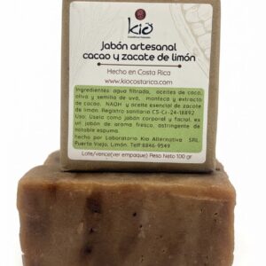 Jabón Artesanal con Cacao y Zacate de Limón
